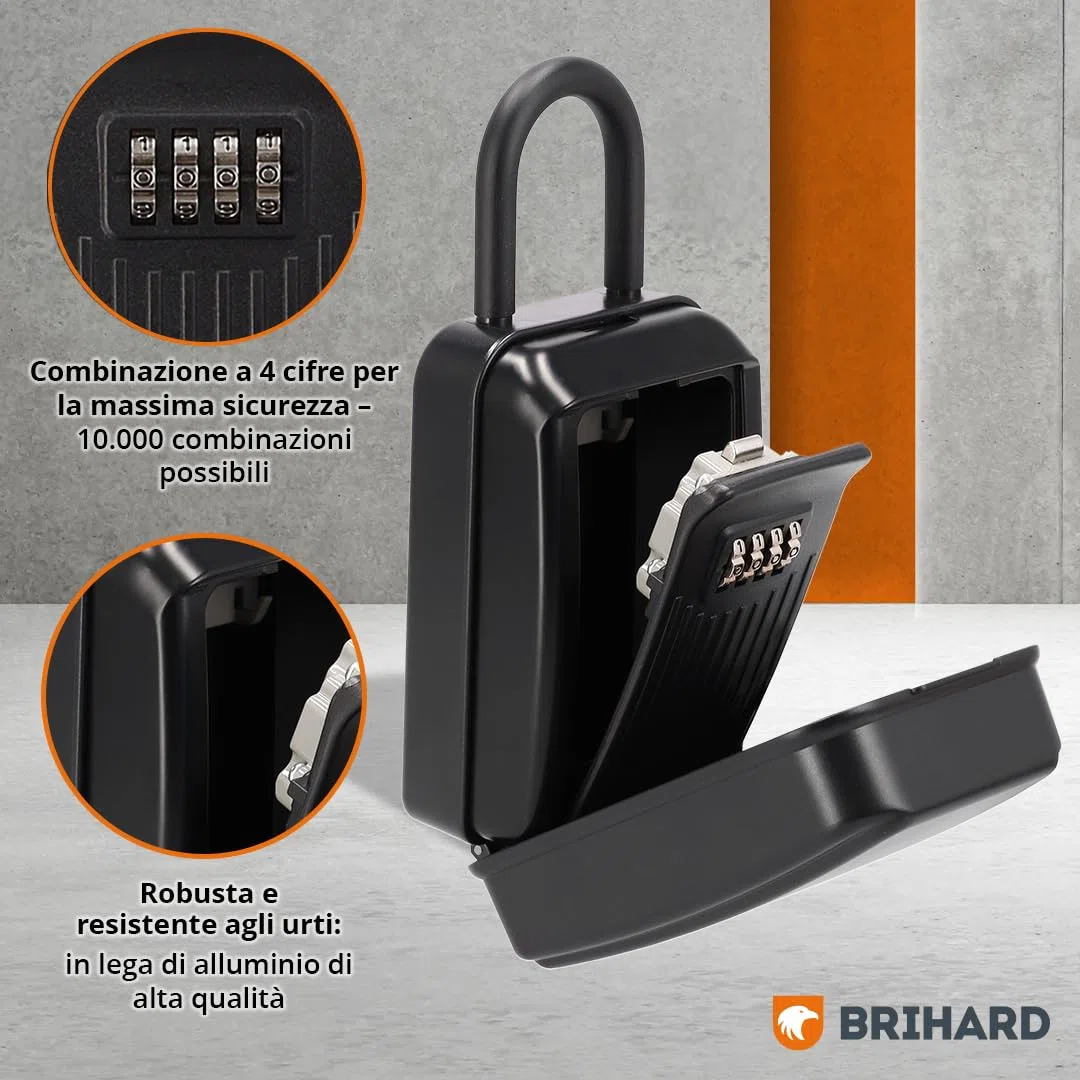 Key Box All Season Shackle XL con Arco Removibile e Custodia Impermeabile, Cassetta Chiavi con Codice a 4 Cifre, Resistente alle Intemperie, Ideale per Chiavi e Tessere di Accesso