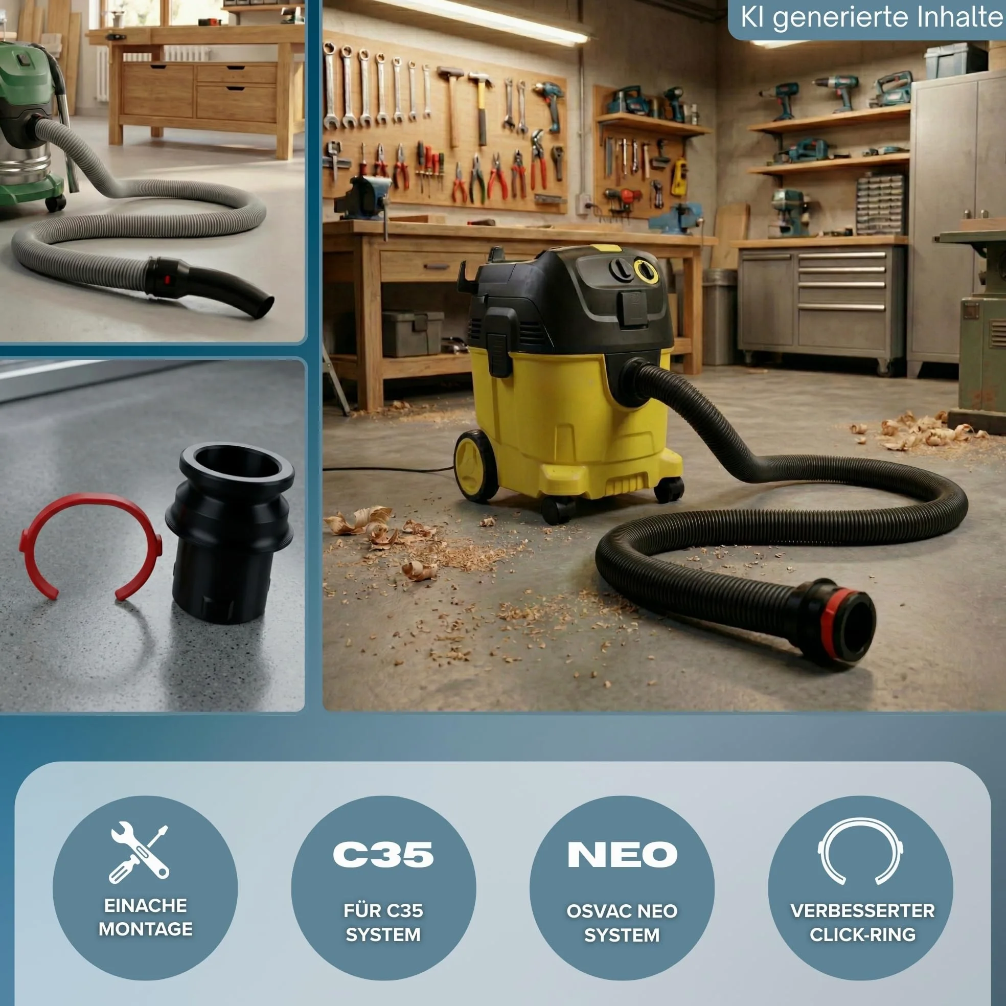 Adatto per aspirapolvere Bosch Click and Clean MALE C35 per OSVAC NEO M32 accessori per aspirapolvere a umido e a secco aspirapolvere industriale strumento di aspirazione