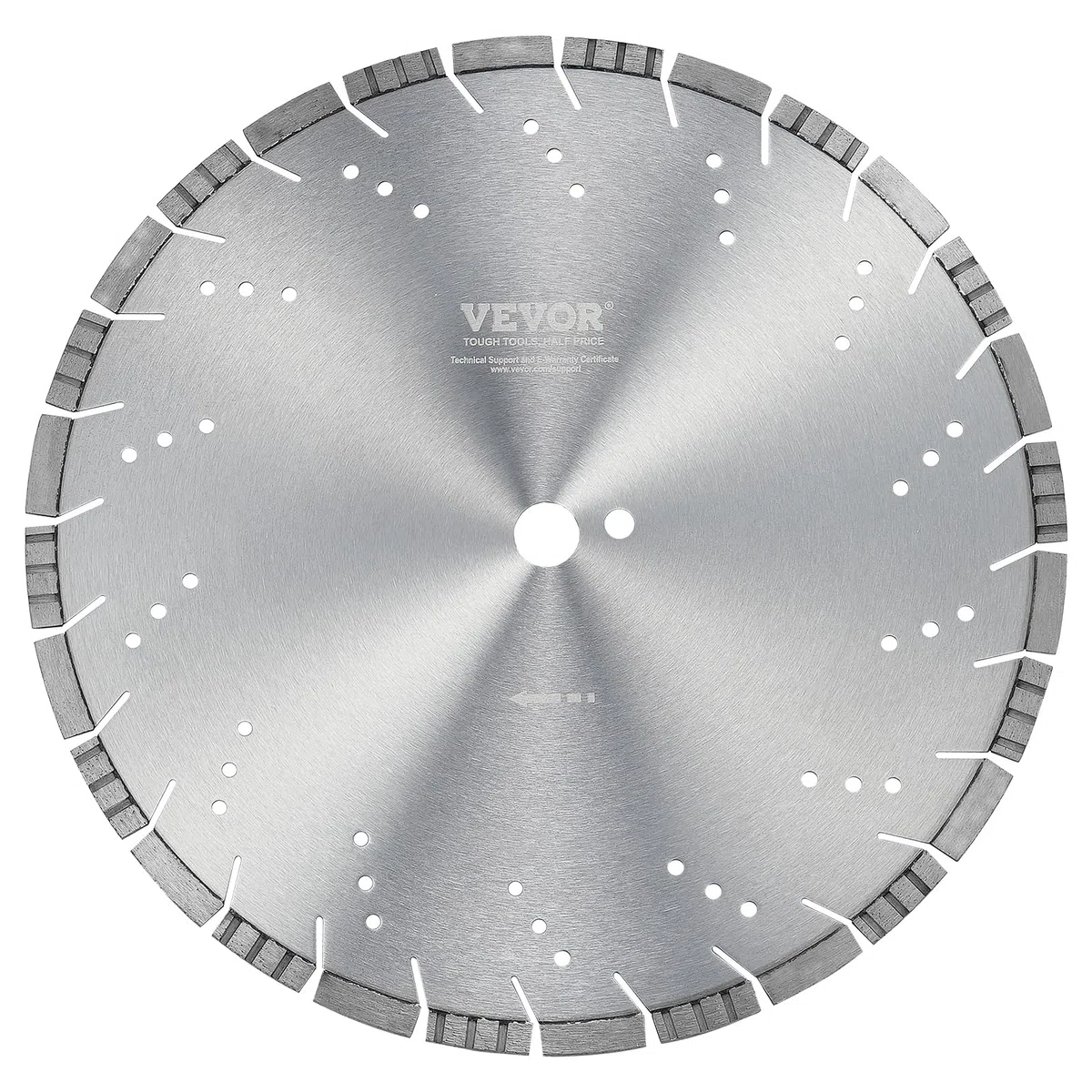 VEVOR Lama per troncatrice diamantata per cemento da 40 cm per lavori a secco o a umido, Lama per troncatrice a segmenti diamantati da 12 mm con denti obliqui, diametro foro centrale 25,4 mm