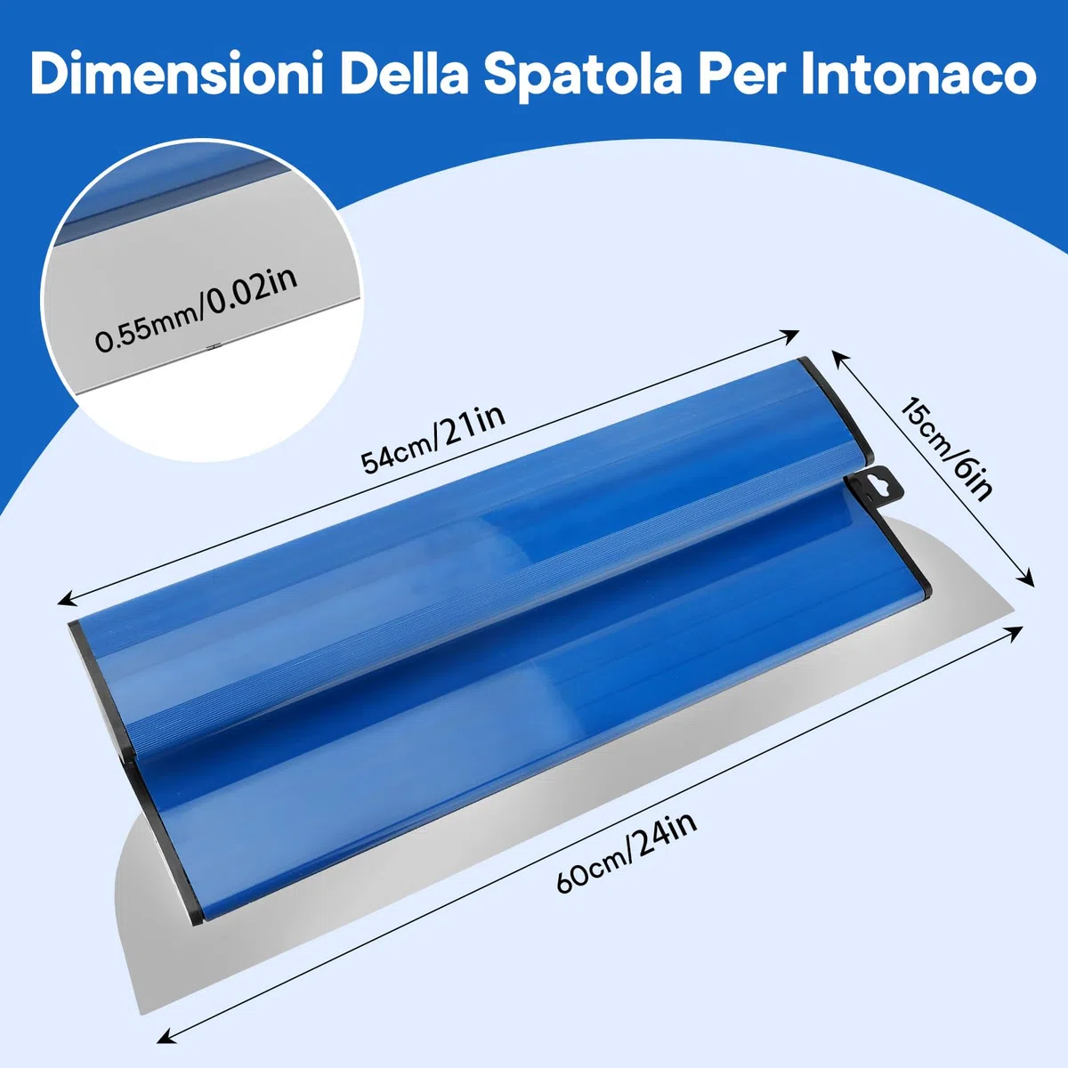 Spatola per superfici professionale, Spatole per stucco con 0,55mm Lame in acciaio inossidabile, 60cm Spatola per Stucco con manico a Z, per Cantieri di costruzione, Ristruttura domestica