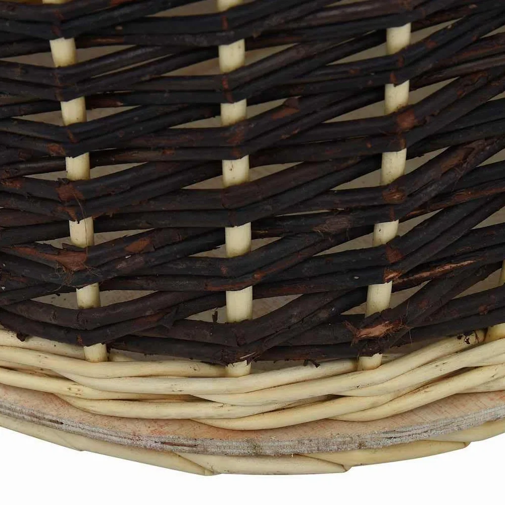vidaXL Cesta per Legna da Ardere con Spallacci Maniglie Rustica Robusta Versatile Portalegna Trasporto Tronchi 50x44x58 cm in Salice Naturale