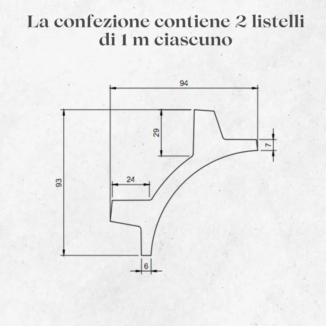 Velette per led - Profilo in Duropolimero per Strisce Strip Led da Soffitto - Veletta Led Soffitto - Pannello Verniciabile per Illuminazione Soffusa (2 Pezzi - 100x9x9 cm)