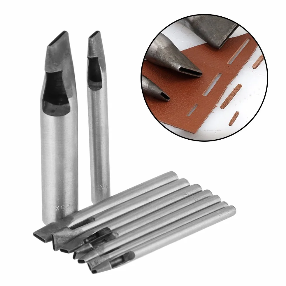 2mm 9pcs Punzone per Fori in Pelle, Cuoio Ovale Forma Foro Punch Kit Cutter Hollow DIY Tool