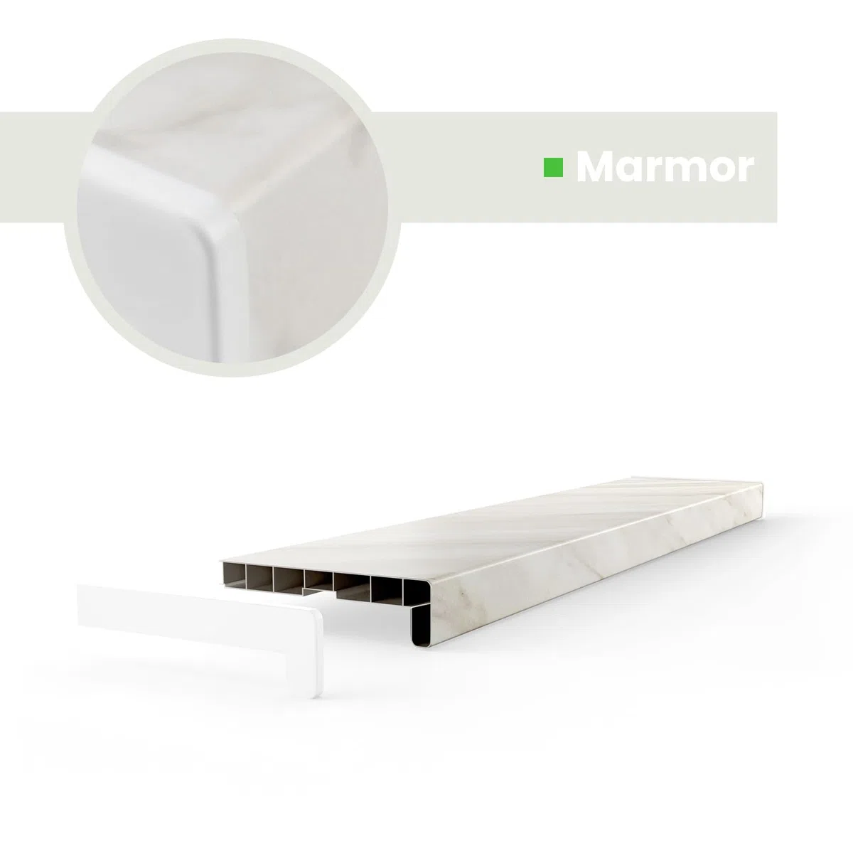 Davanzale per finestra in PVC, 15 cm x 110 cm, marmo, per interni, davanzale per interni, al metro, per soggiorno, decorazione, in plastica