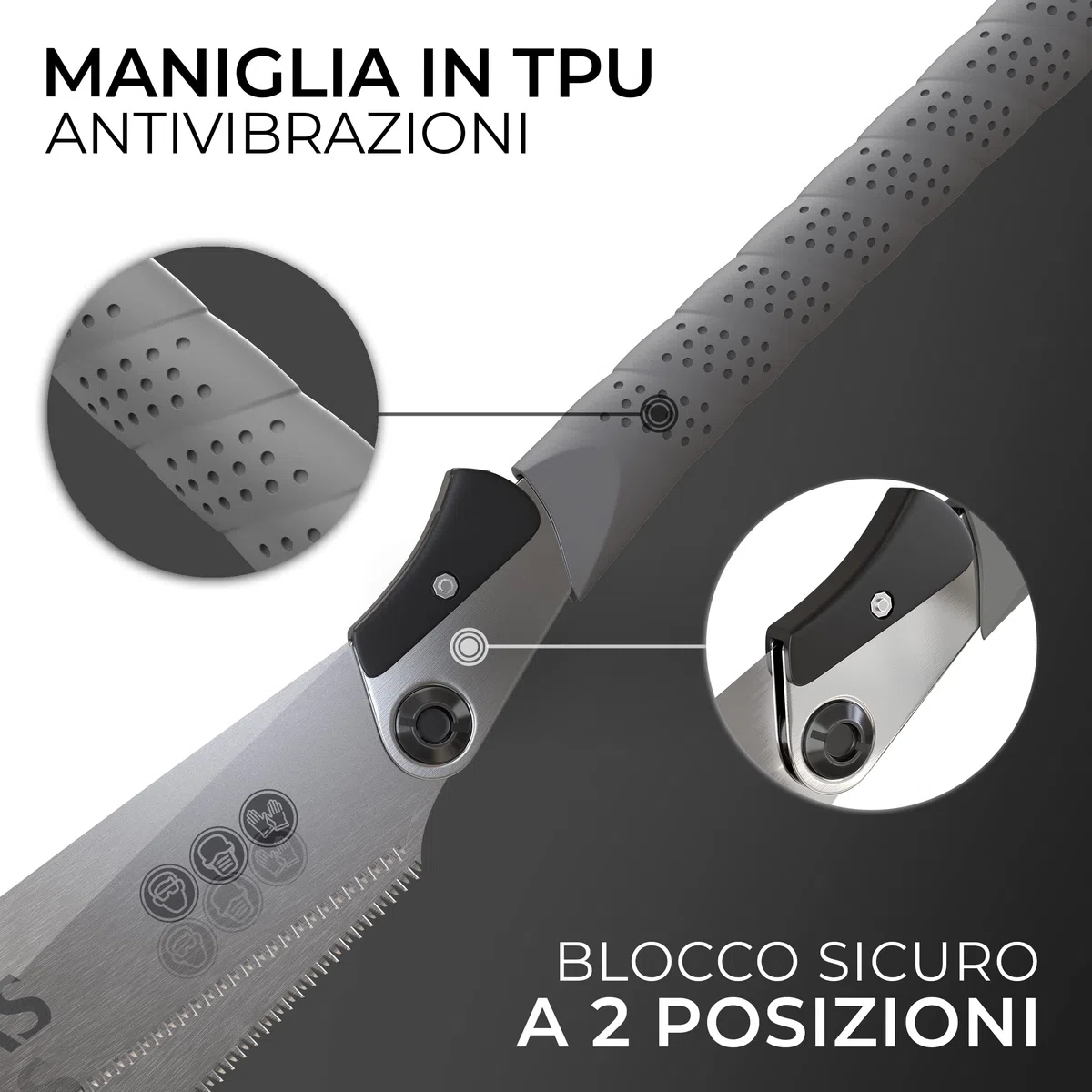 KLRStec Sega giapponese Zen professionale - Seghetto professionale per legno da 240 mm [inclusa borsa con clip] Sega pieghevole per esterni con acciaio al carbonio temprato [SK5]