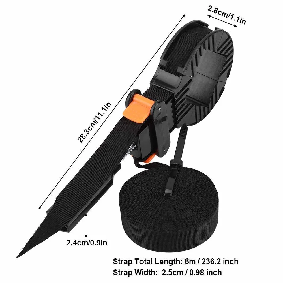 Morsetto d'angolo 6m, regolabile con 4 ganasce, design pratico per fissaggio stabile, nylon abs, lunghezza cinghia 6 metri, larghezza 2,5 cm