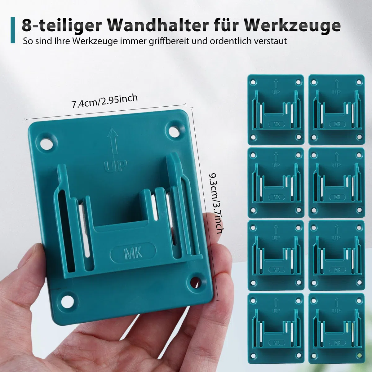 HOSPAOP 8 supporti da parete per dispositivi a batteria Makita da 18 V, supporto per trapano per utensili elettrici, supporto per avvitatore con 32 viti, supporto per macchina per officina e garage