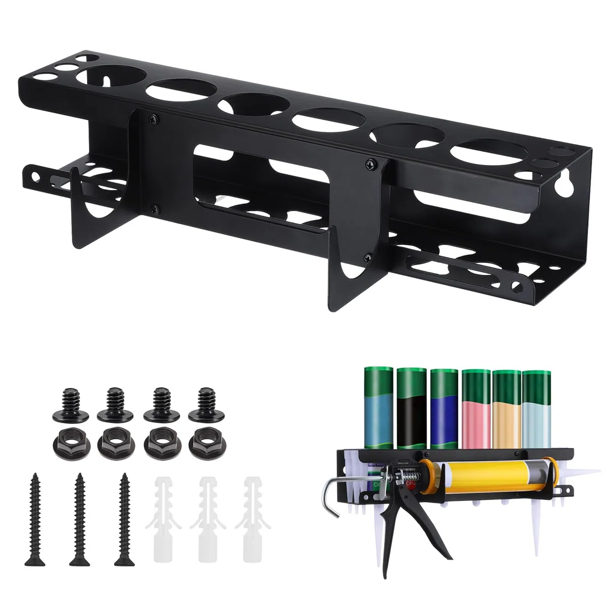 Supporto da Parete per Cartucce di Silicone, Supporto per Tubi di Sigillante, Supporto di Stoccaggio per Tubi, Porta Cartucce per Contenere 6 Tubi di Sigillante