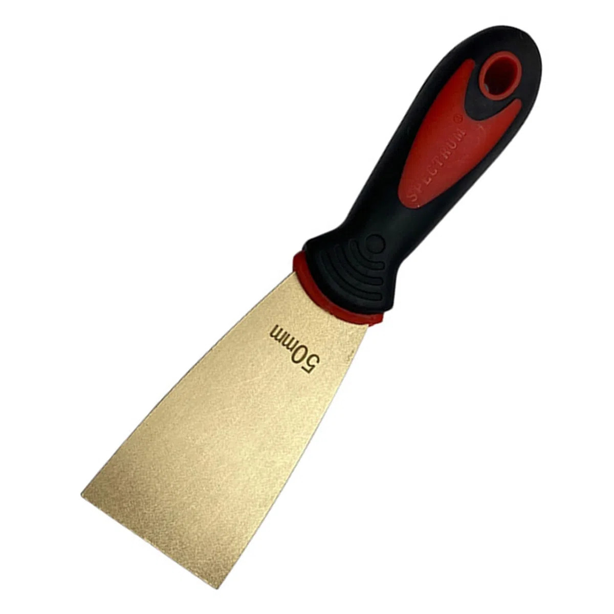 Coltello per stucco, raschietto in ottone spesso 1,5 mm con manico in gomma, strumento per cartongesso per legno e carta da parati, larghezza lama 60 mm