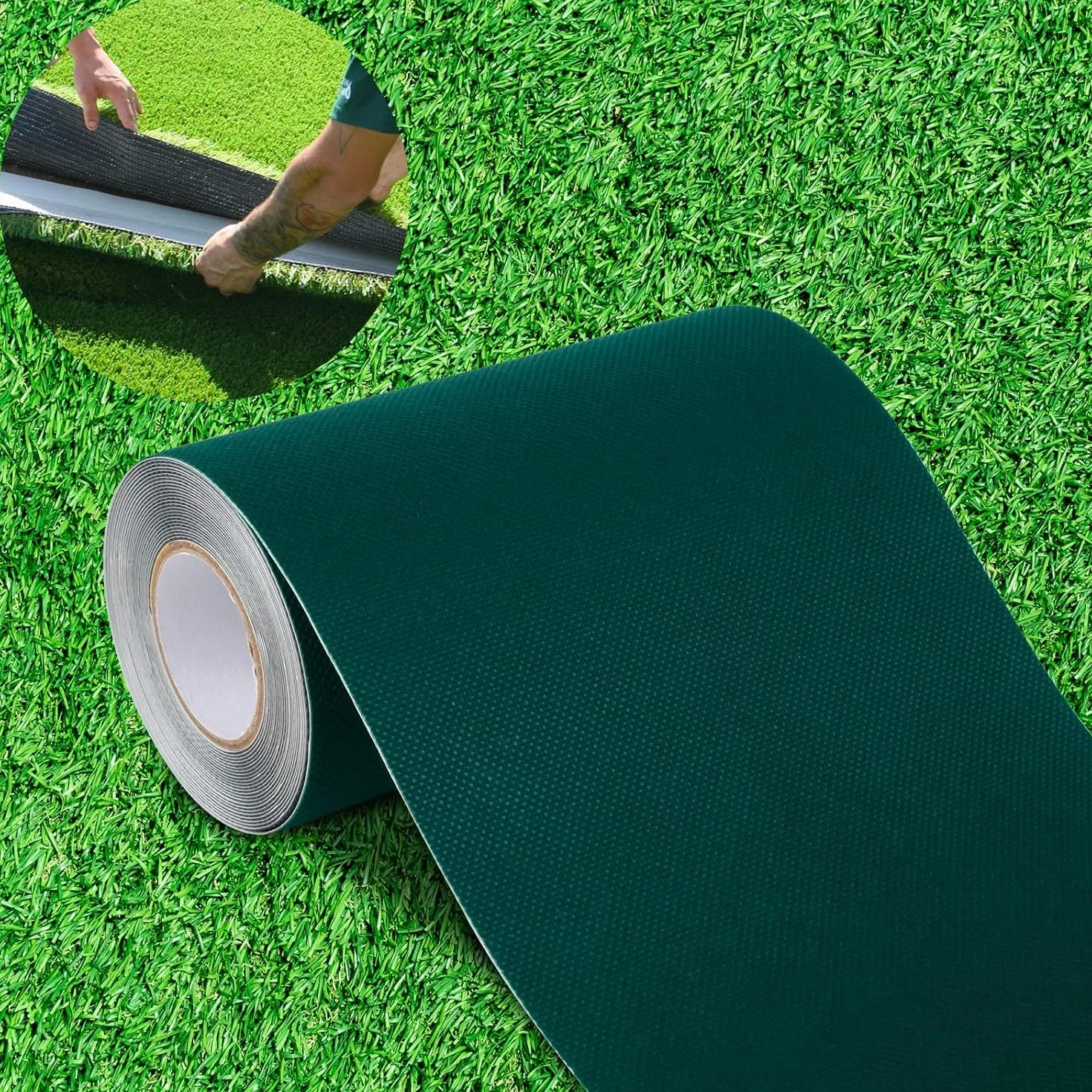 Nastro di Giunzione per Erba Artificiale, 15cm X 10m Nastro per Erba Nastro Autoadesivo per Cuciture per Prati per Collegare 2Pz di Moquette in Erba Finta