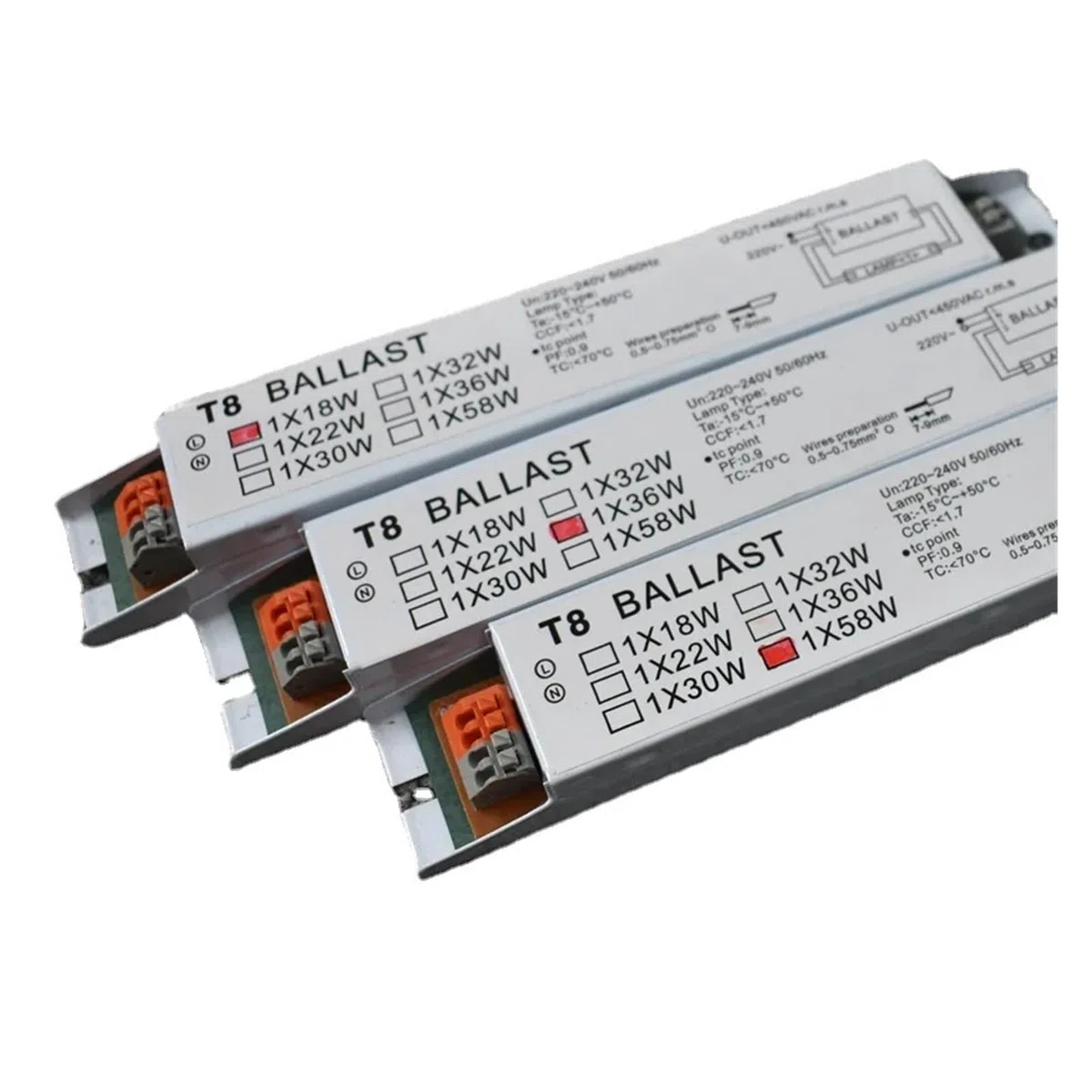 220-240V AC 2x18W/2x30W/2x58W/2x36W/1x36W/1x18W Ampia Tensione T8 Ballast elettronico Ballast for lampade Fluorescenti(2x30W)