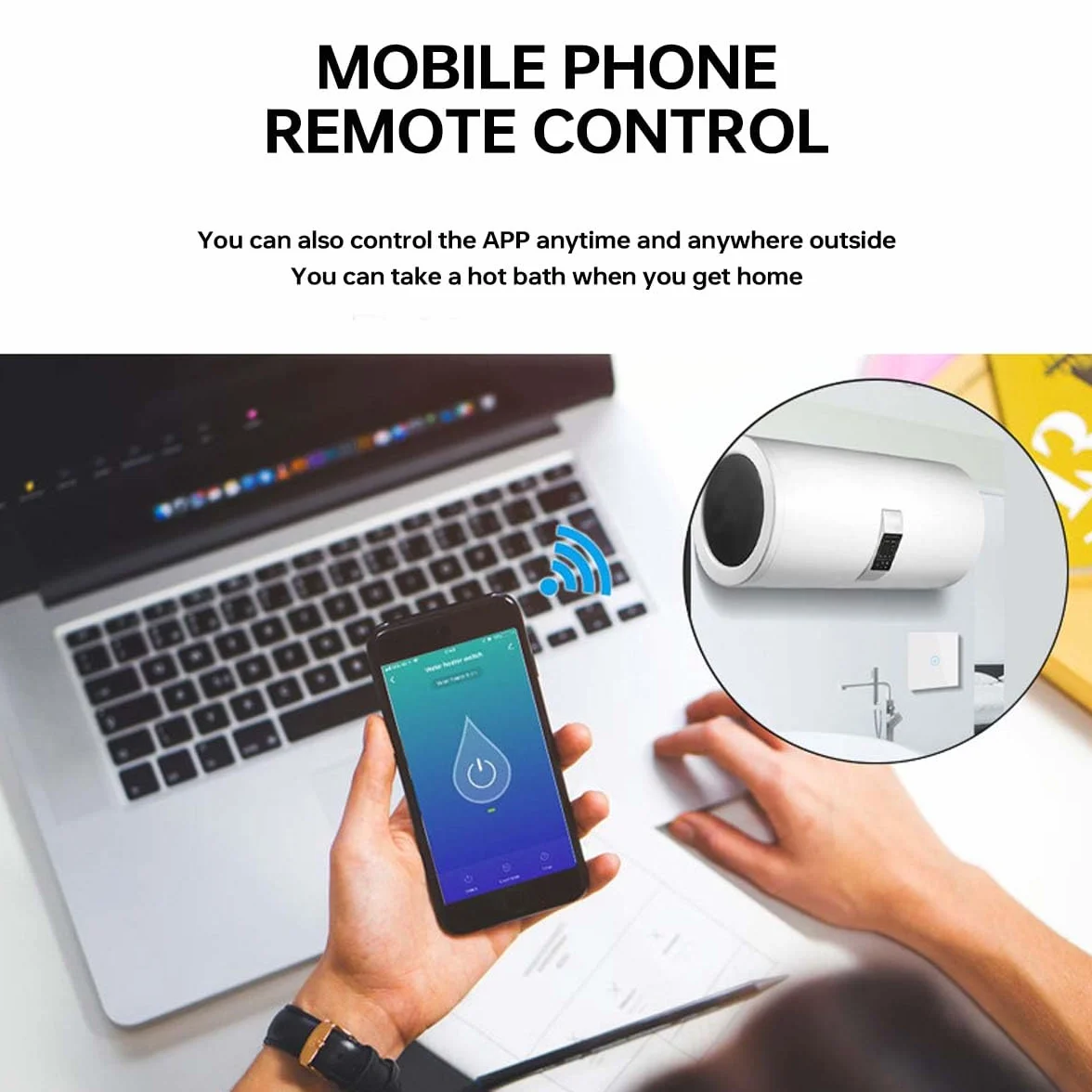 8000W Interruttore intelligente Per Scaldabagno Elettrico Murale ad Accumolo Timer intelligente per scaldacqua a immersione 40A Timer per scaldacqua Compatibile con l'app Smart Life (oro)