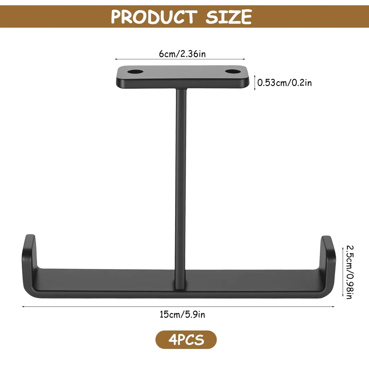4 PzGanci Garage Parete, Ganci da Soffitto per Garages, Gancio Doppi per Attrezzi da Garage, Supporto Bici da MuroGanci da Parete per Carichi Pesant Biciclette Attrezzi Scale Portautensili(Nero)