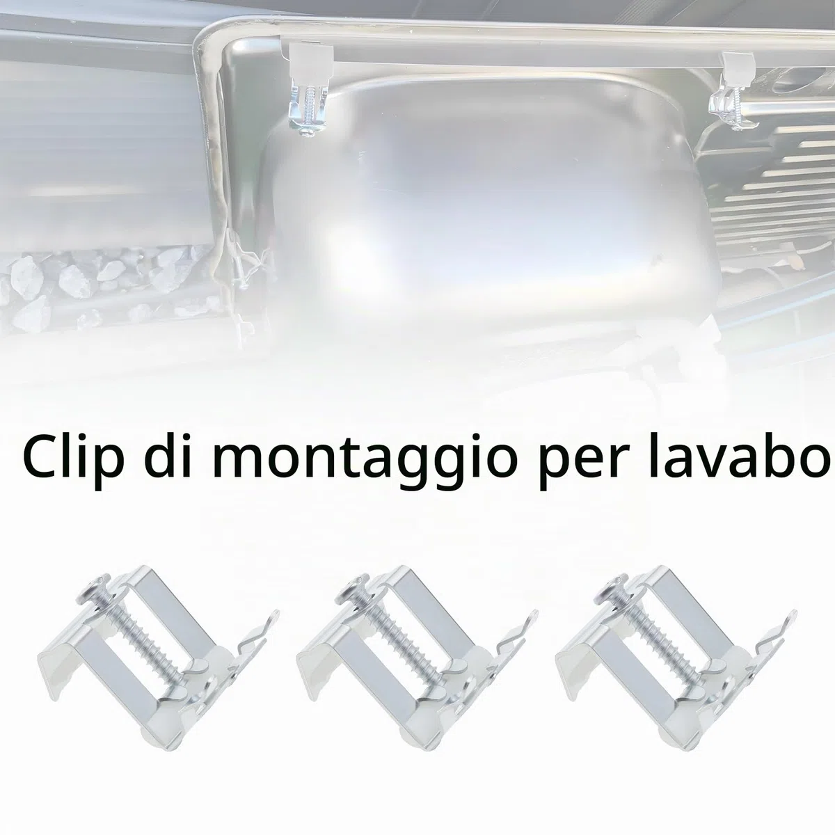 10 clip di fissaggio per lavello da cucina Clip di fissaggio staffe lavandino da cucina in metallo per lavanderia e cucina