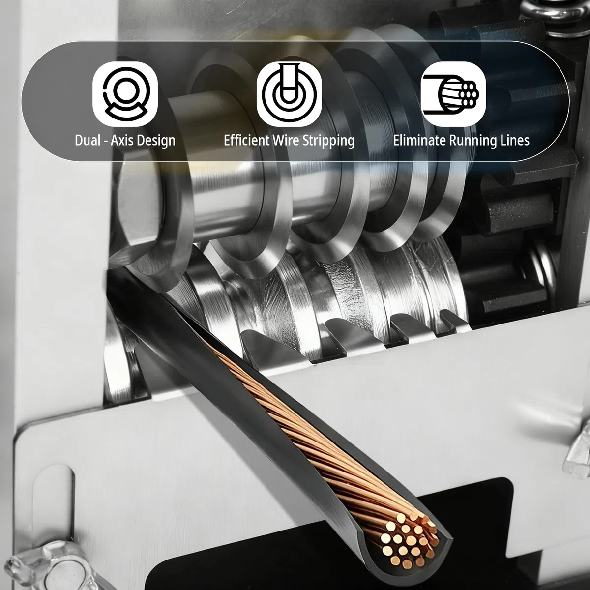 Macchina Spelafili, Macchina per Funzionamento a Manovella o Trapano, Pinza Spelafili 1–21 mm, 6 Fori di Alimentazione, Utensile Spelafili Elettrico per il Riciclaggio Del Filo di Rame