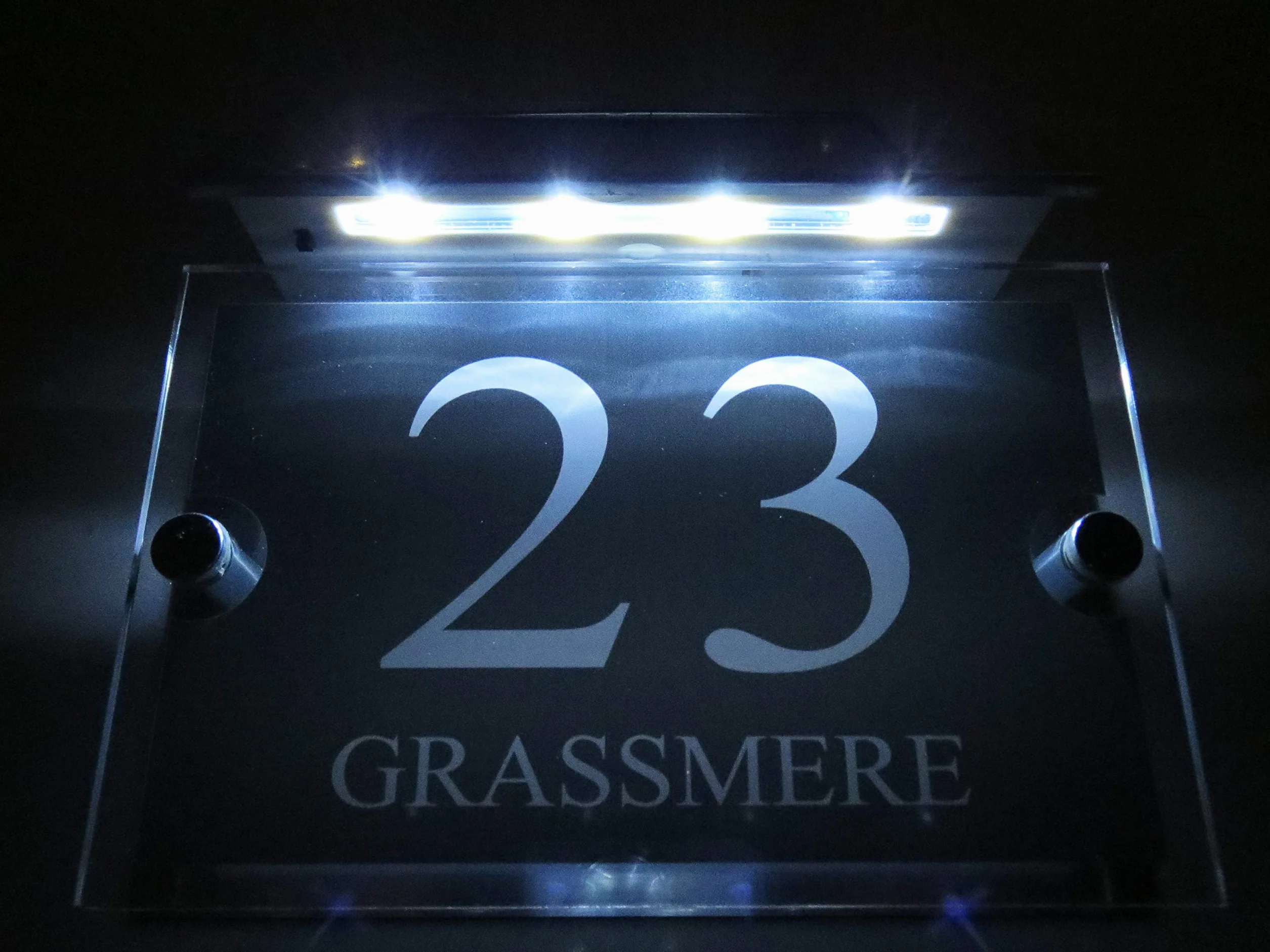 Moderno Numero civico illuminato a LED a energia solare 1-9999 personalizzabile