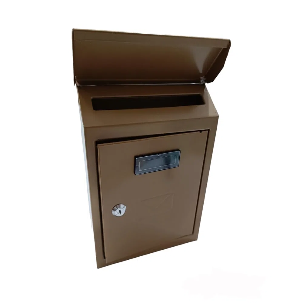CASSETTA POSTALE ESTERNO A PARETE BUCA LETTERE IN ACCIAIO TETTO CHIAVE 30x20x6cm 2500CT3Y VULCANIA (Bronzo)
