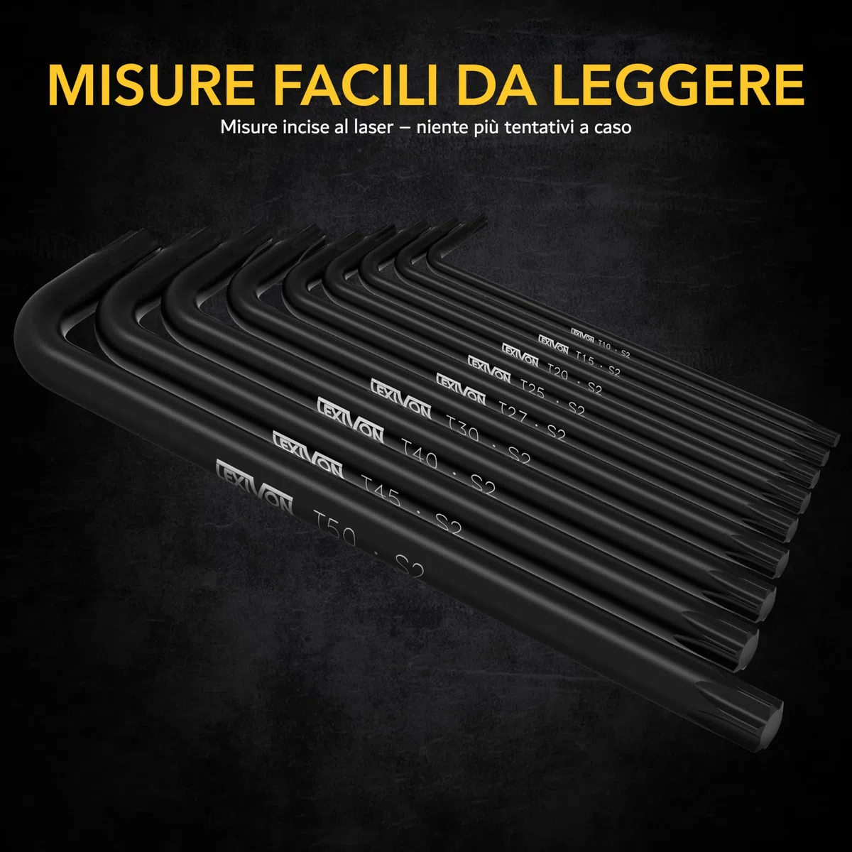 LEXIVON Set Master di Chiavi a Brugola, 35 Brugole Lunghe con Testa a Sfera | Confezione da 3 Set di Punte Metriche, SAE e Torx, Lega di Acciaio S2 di Qualità Industriale (LX-131)