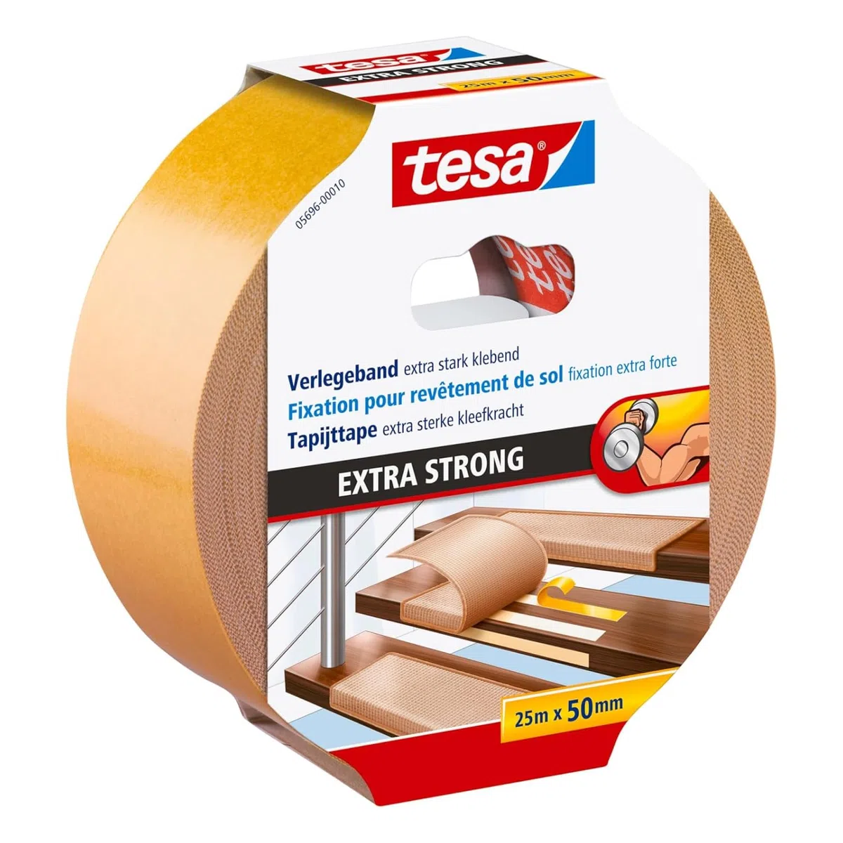 Tesa 05696-00010 Flooring Tape Extra Strong Hold, 25m x 50mm
