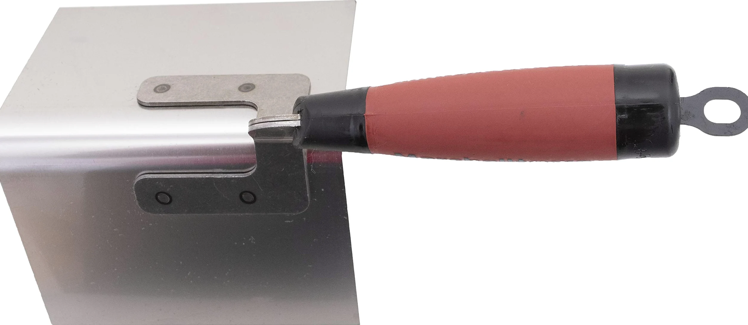 Frattazzo ad angolo esterno Marshalltown Bullnose con manico DuraSoft, frattazzo in acciaio inox, per muratori a secco e stuccatori, dimensioni: 127x89 mm