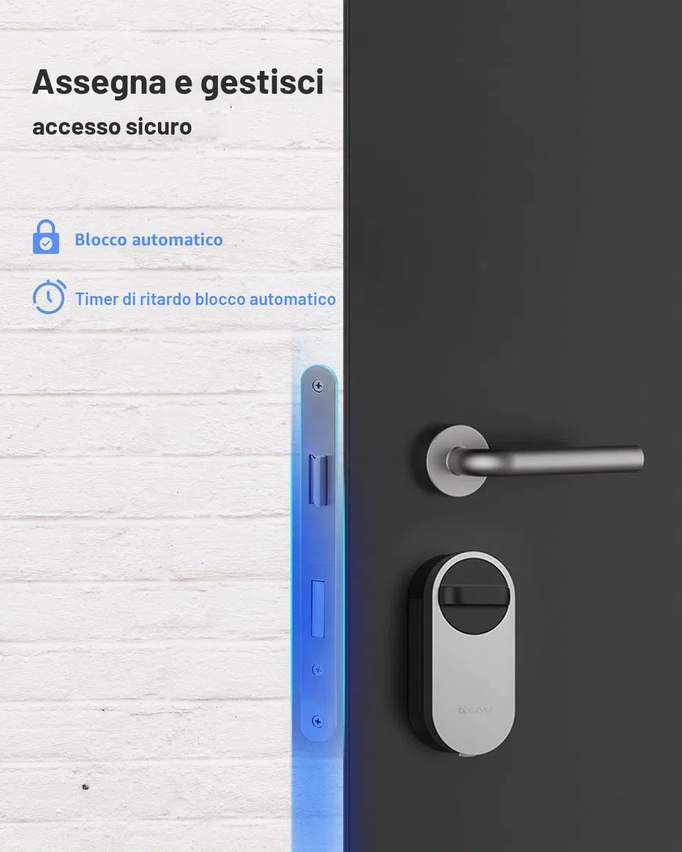 EZVIZ Smart Lock, Serratura Elettronica, Serratura Intelligente con modulo Wi-Fi Integrato, Apriporta Elettrico con Keypad Touch e Gateway Domestico, Facile da installare