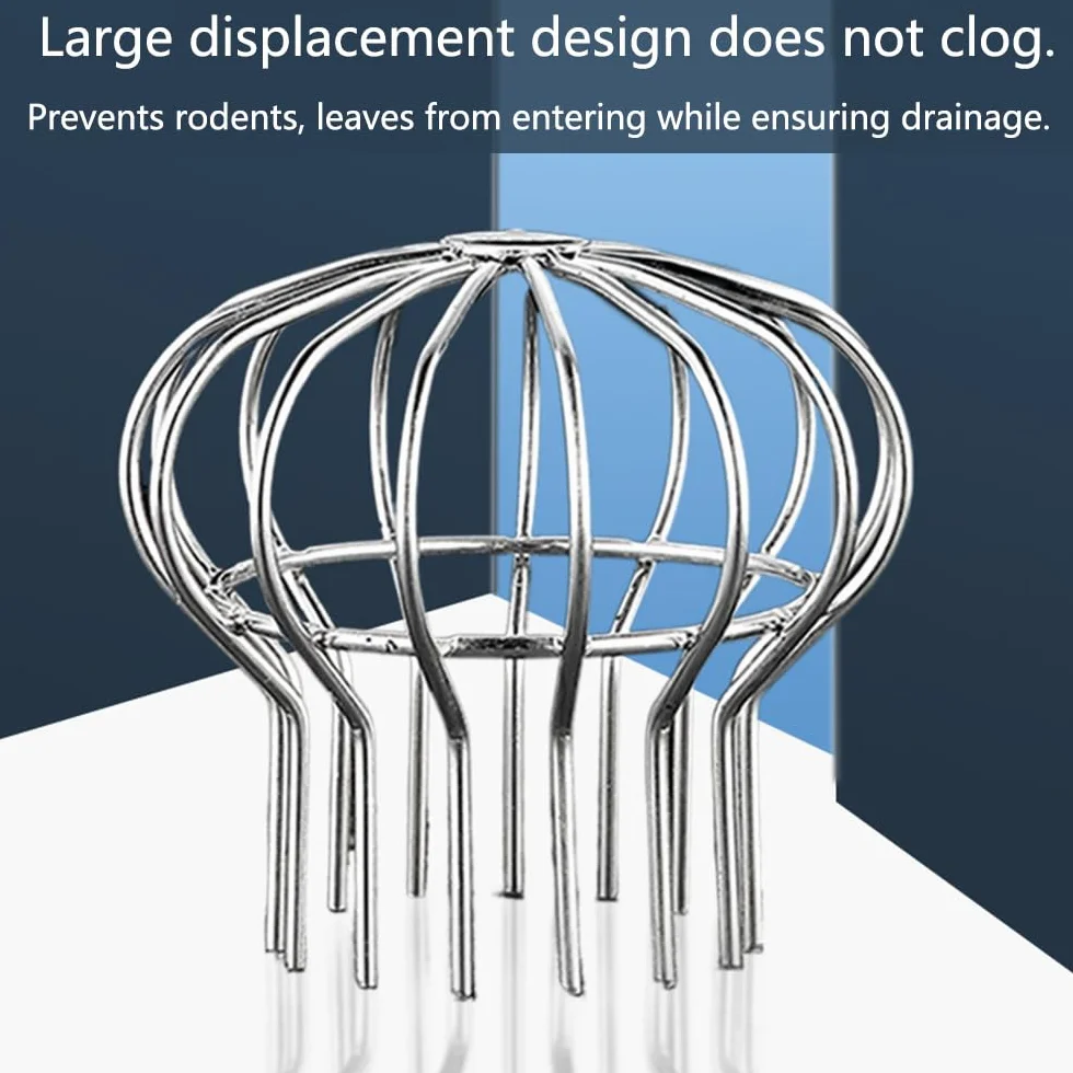 Coperture di scarico per grondaie, 2 filtri in acciaio inox, protezione per foglie, muschio, fango, detriti (adatti per fori di diametro 110 mm)
