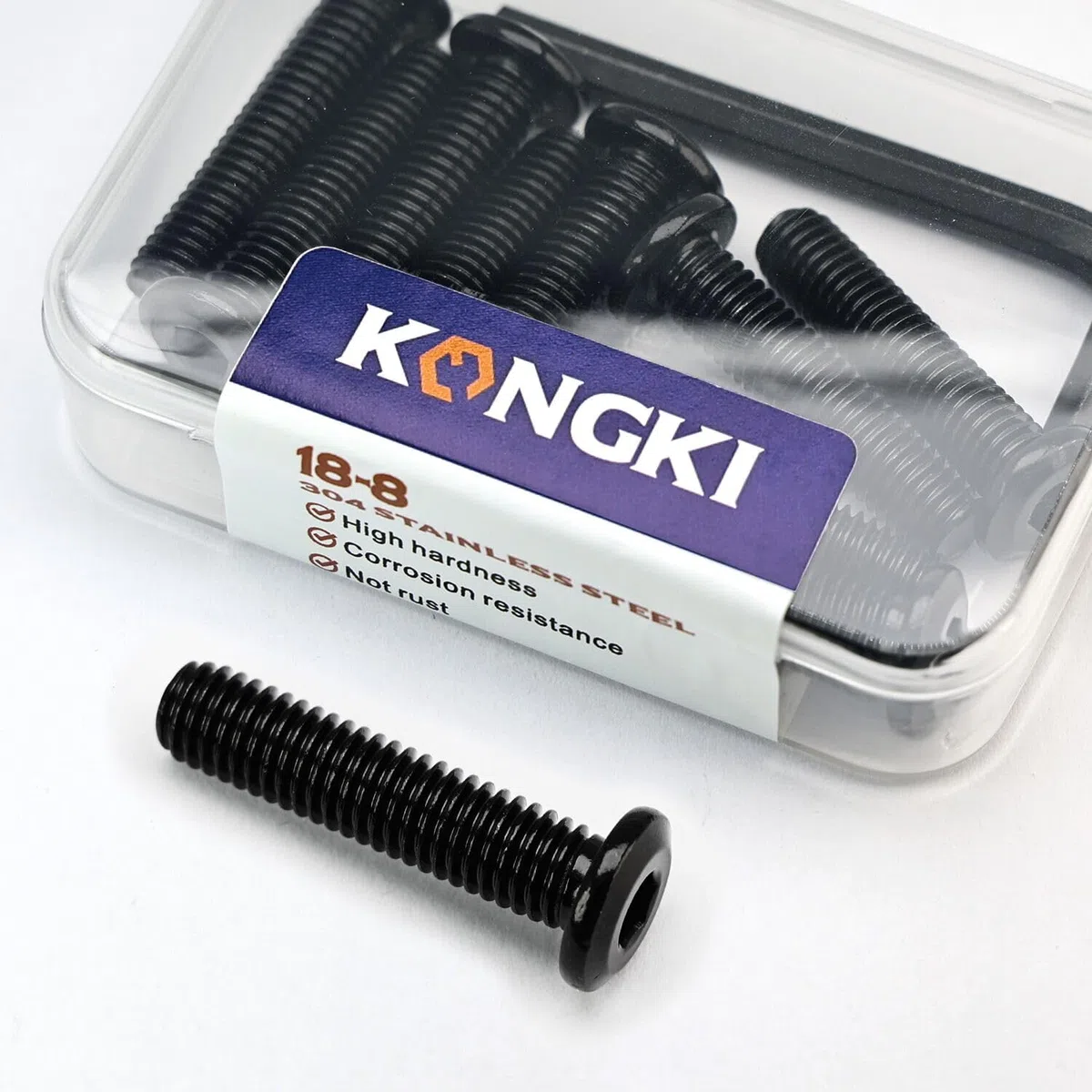 Viti a testa piatta M6 x 100 mm a testa piatta con esagono incassato per mobili, in acciaio inox 18-8 (304), ossido nero, vite con connettore svasato, filettatura completa, 20 pezzi (con chiave