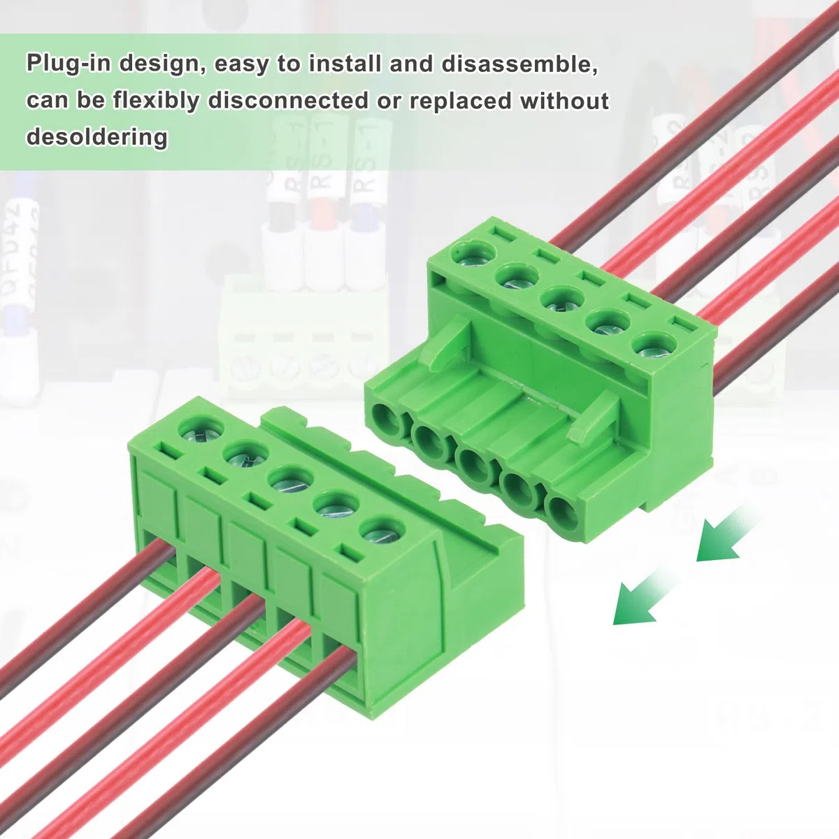 QUARKZMAN 2 Set Connettore A Blocco A Vite Per PCB Maschio Femmina 18 Pin Passo 3mm 0.1 Pollici, Verde