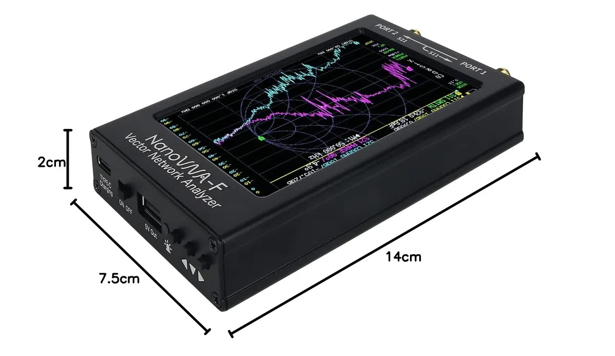 TZT NanoVNA-F - Analizzatore di rete vettoriale, 10K-1500 MHz, versione chiave IPS da 4,3 pollici, hardware V3.1