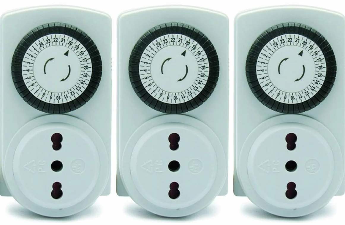 Electraline 3333 Kit 3 pezzi, Programmatore Timer meccanico giornaliero, 3680 W, 250 V, Set di 3