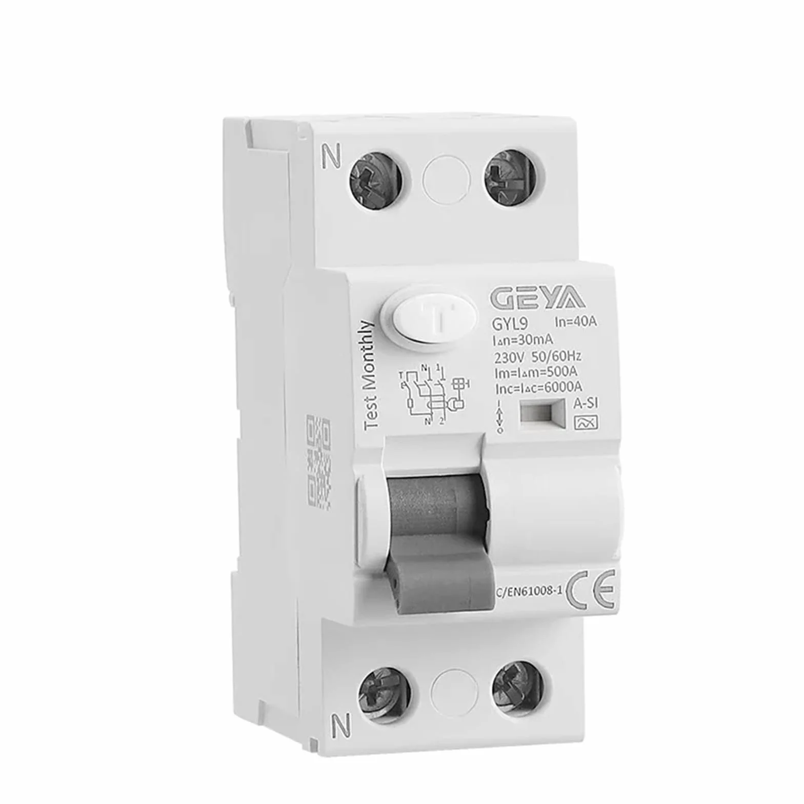 GEYA Interruttore Magnetotermico Super Immunizzato RCD RCCB ELCB A-SI Tipo Super Immunizzato (2P 40A 30mA)