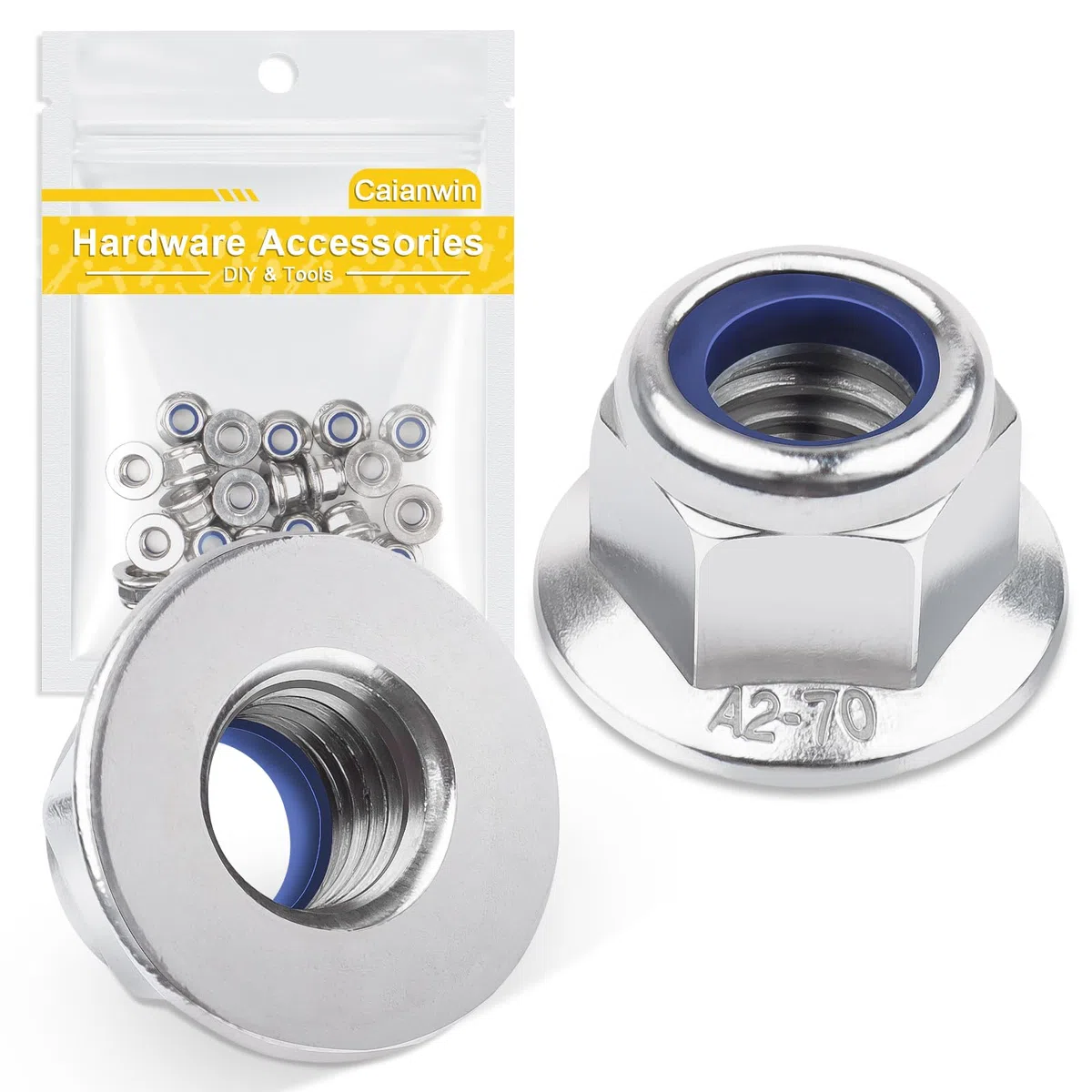 Caianwin M5 25 pezzi Dado a Vite con Flangia in Acciaio Inox 304 con Motivo Floreale