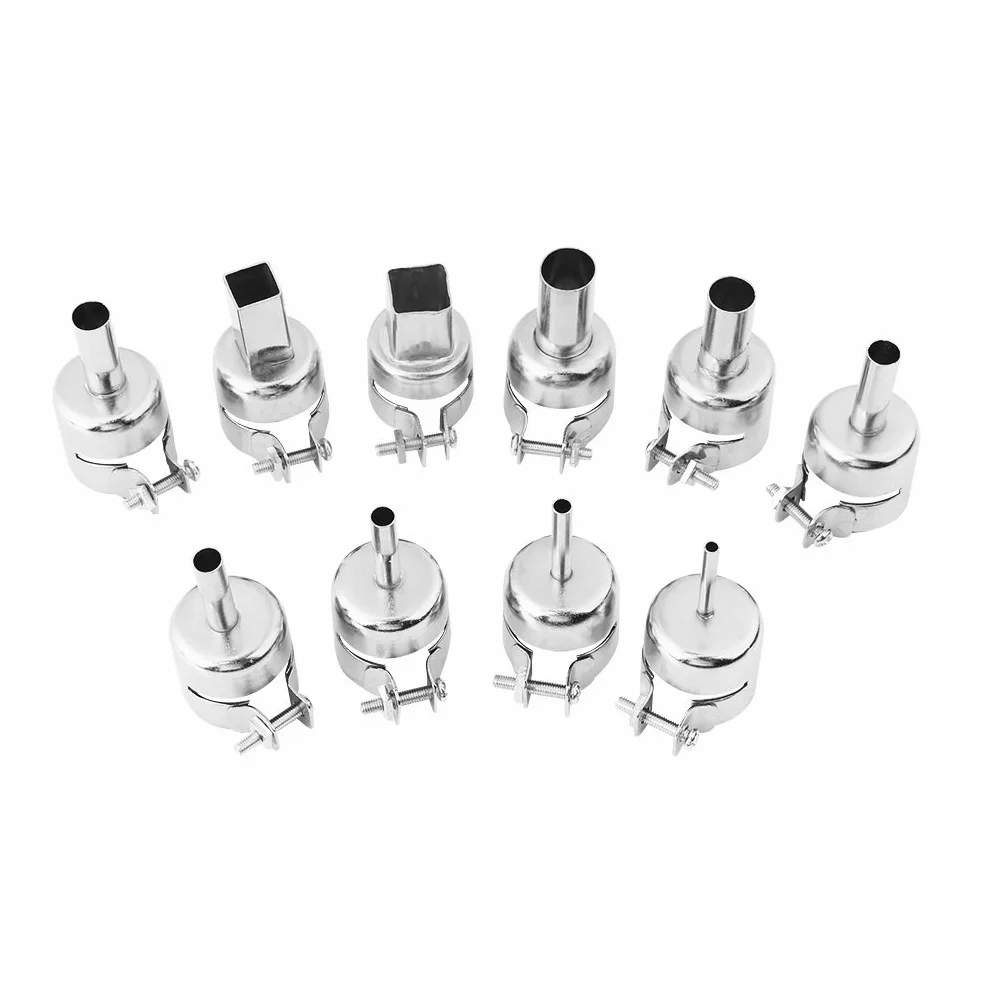 10Pz / Set Kit di Ugelli della Pistole di Calore per Attrezzi di Riparazione di Saldatura a Pistola ad Aria Calda
