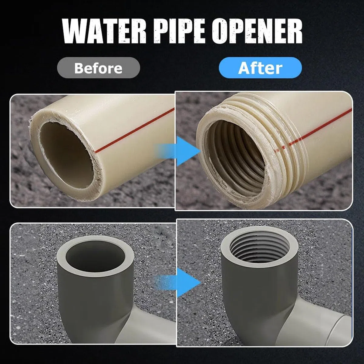 Utensile per Filettare Tubi Taglio Efficiente e Pulito del Filetto PVC PPR Riparazioni Plastica Progetti per Esterni G1/2 G3/4 G1