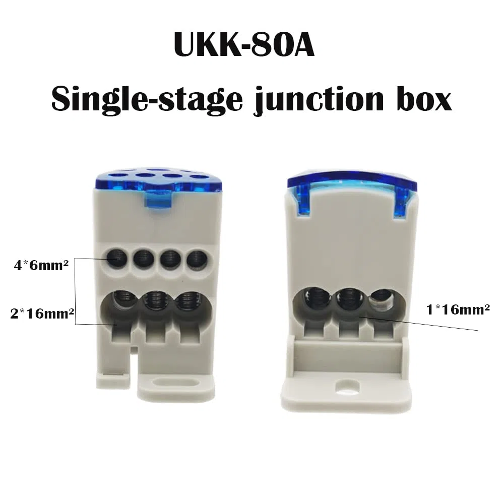 CTRICALVER Kit Morsettiera a Binario DIN, 2 pcs Scatola di Giunzione su Guida DIN 80A, 1 pcs C45 guida DIN, Con chiave esagonale