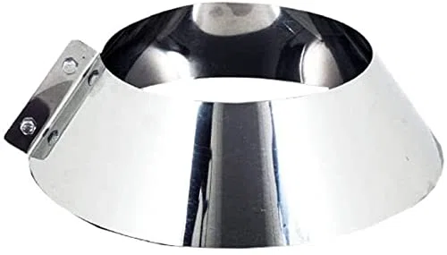 Scossalina Collare conico scossalina copriforo acciaio inox canna fumaria 5 decimi AISI 304 taglio laser ottima rifinitura scossalina per faldali canna fumaria camino stufa cucina barbecue (D 100mm)