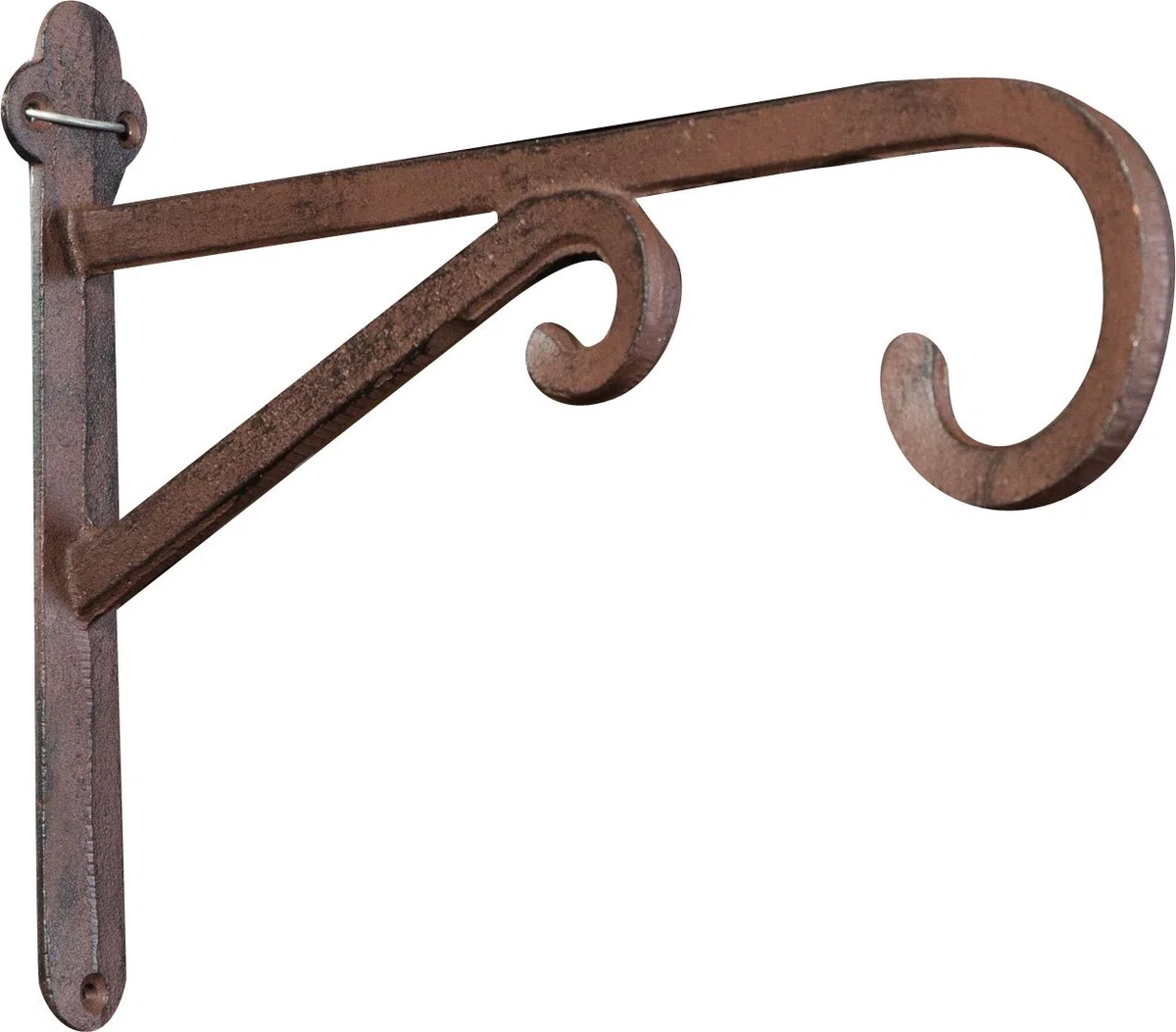 Biscottini Staffa in Ghisa Marrone Antico 36x5x27 cm – Supporto da Parete per Mensole, Vasi e Lanterne – Gancio Multiuso in ghisa Stile Vintage Rustico, Robusto e Artigianale