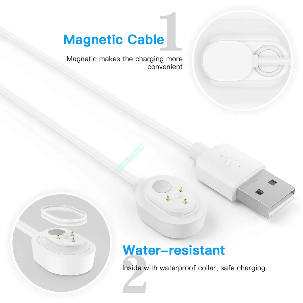 BECEMURU Arlo Ultra/Arlo Pro 3 Cavo di ricarica Cavo magnetico resistente alle intemperie per Arlo Ultra/Arlo Pro 3 Camera (Bianco) (30ft/9m, 2 Pacco)