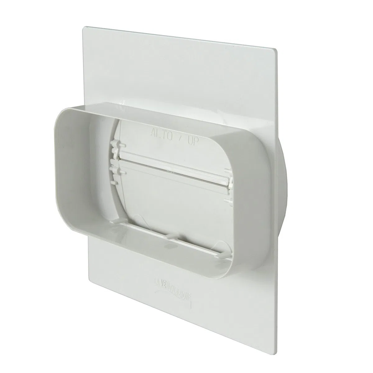 La Ventilazione PMV157B Placca per Passaggi a Muro da Tubo Rettangolare a Tondo con Valvola di Non Ritorno, 150x70 mm - 125 mm