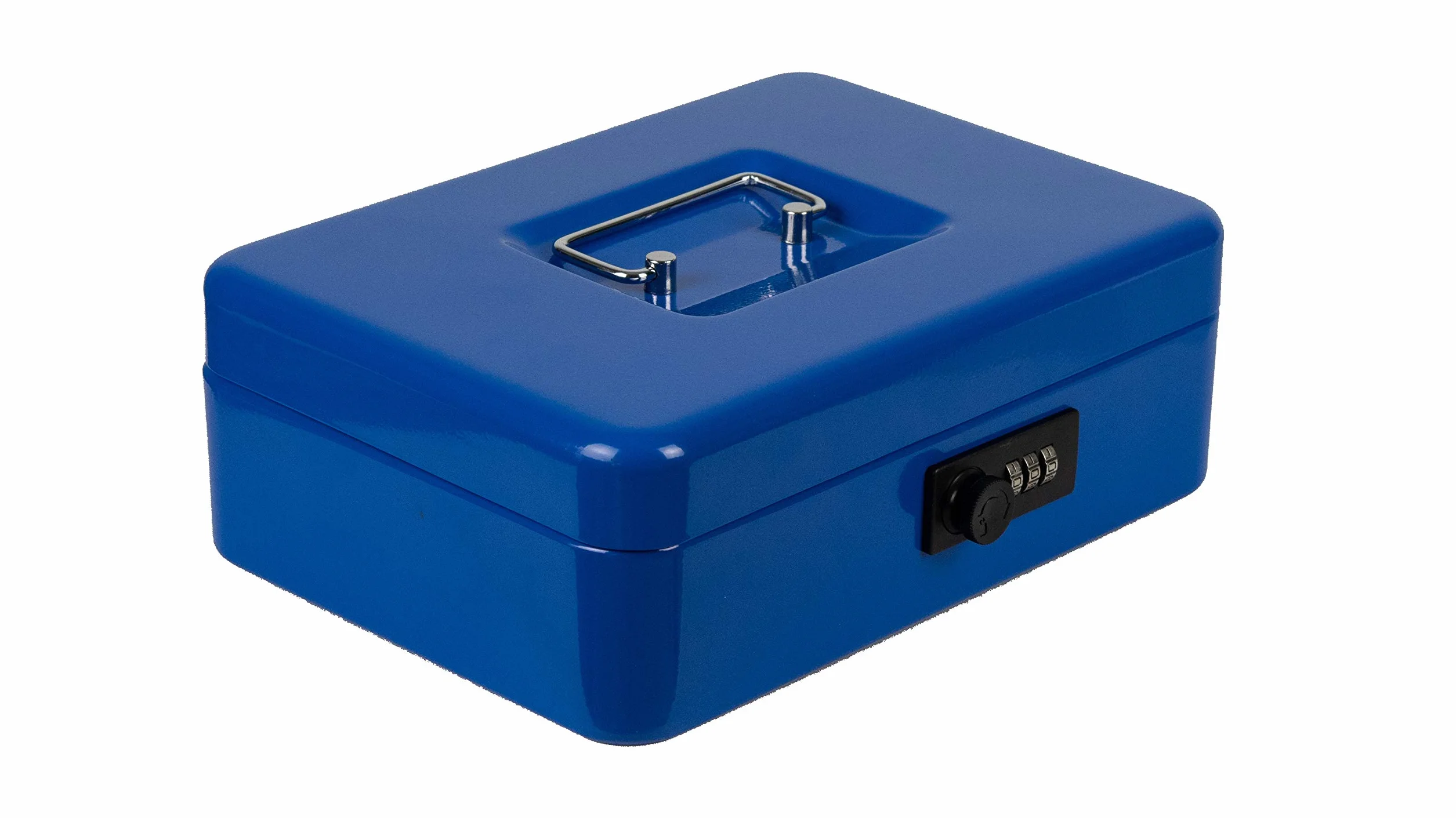 Burg-Wächter 5025 - Scatola con serratura a combinazione e inserto, in lamiera d'acciaio, codice 5025, colore: blu