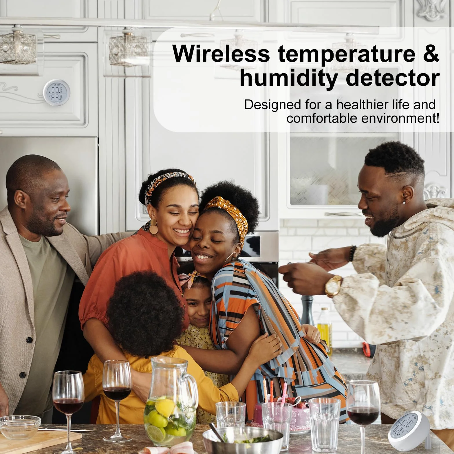 Imou ZTM1 - Sensore di temperatura WiFi, termometro igrometro, sensore di umidità intelligente per interni, con allarme e memorizzazione dei dati, per baby garage