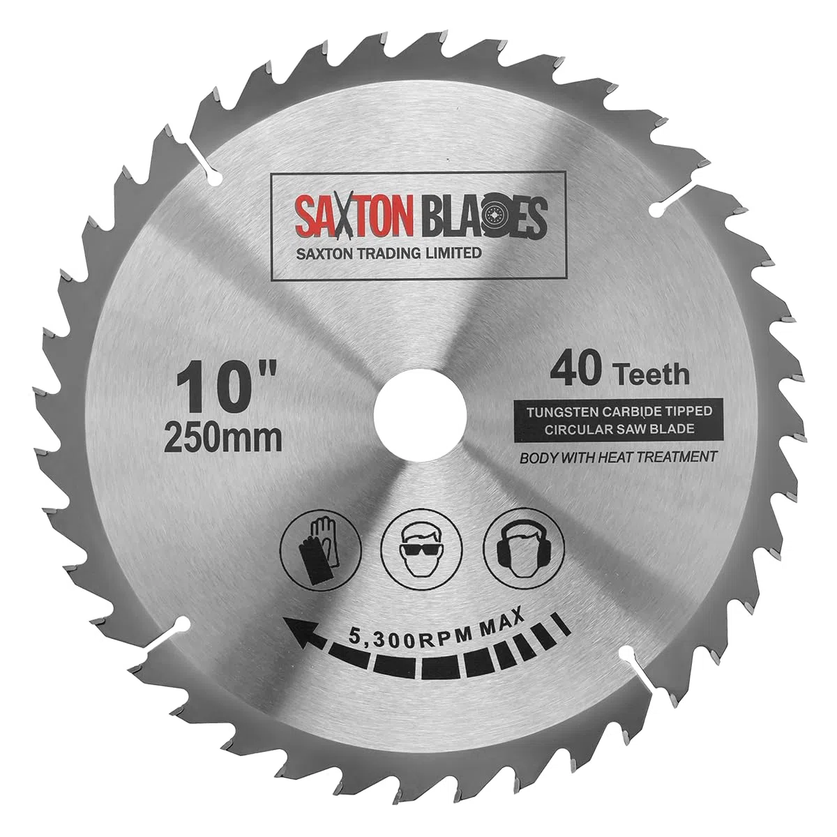 Saxton TCT Circular Lama per legno 250mm x 30mm x 40T compatibile con Bosch, Makita etc compatibile con 255mm saws