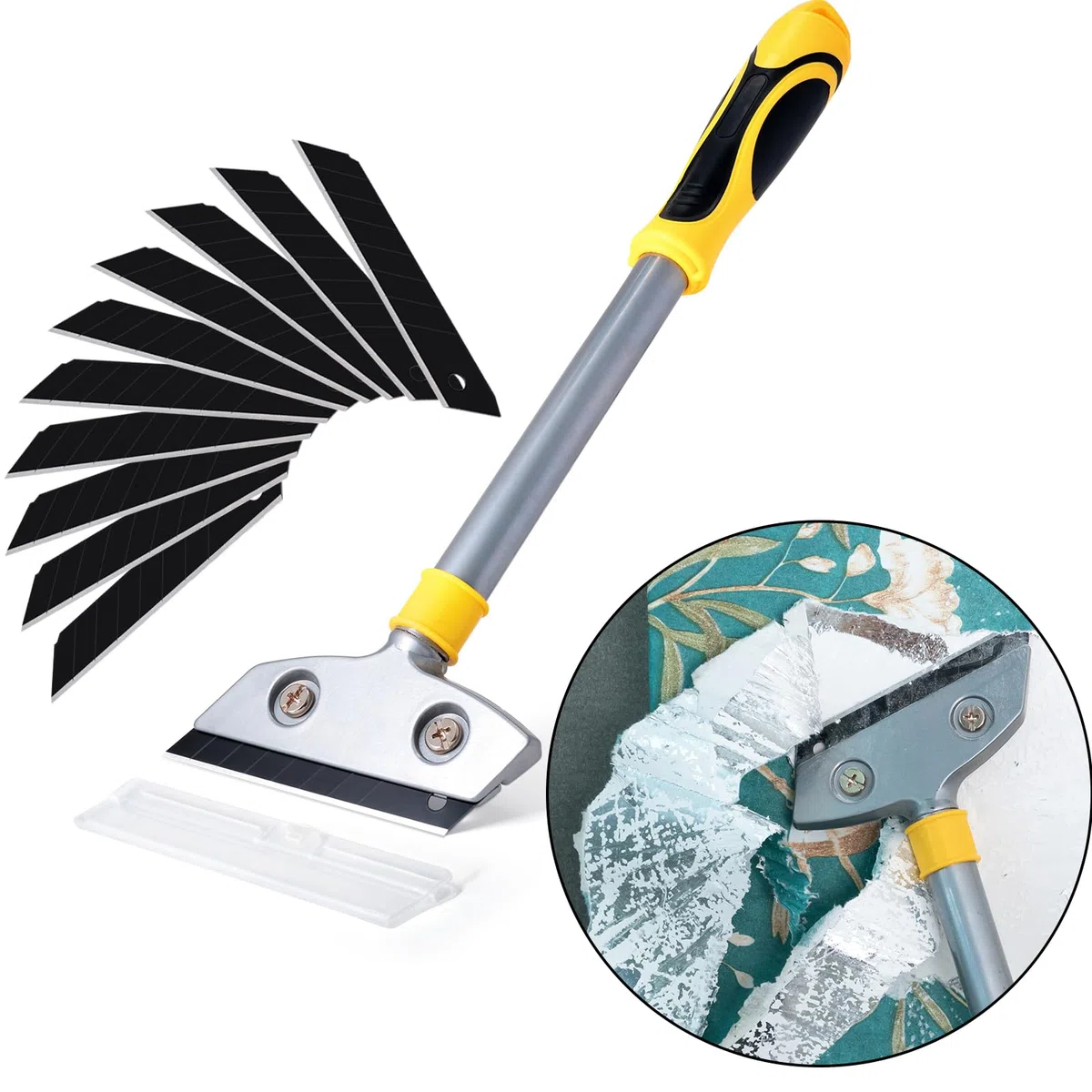 FOSHIO Utensili per carta da parati, Kit per Carta da Parati con Spazzole, rotoli, utensili da taglio, strumento per levigare la carta da parati, Raschietto per Pellicole