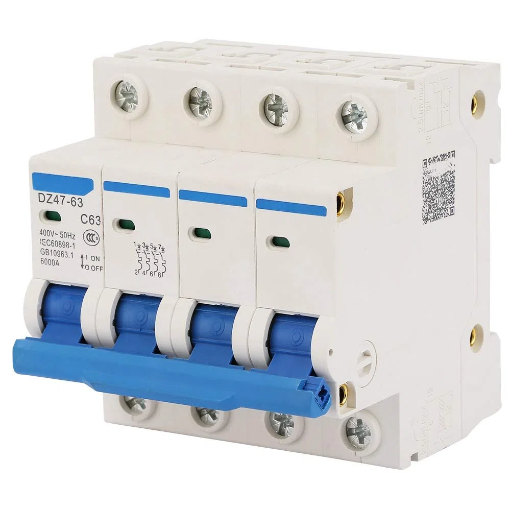 Interruttore Automatico Aria 4P 400V 63A Protezione dalle Perdite Interruttore Miniaturizzato 6KA DZ47-63
