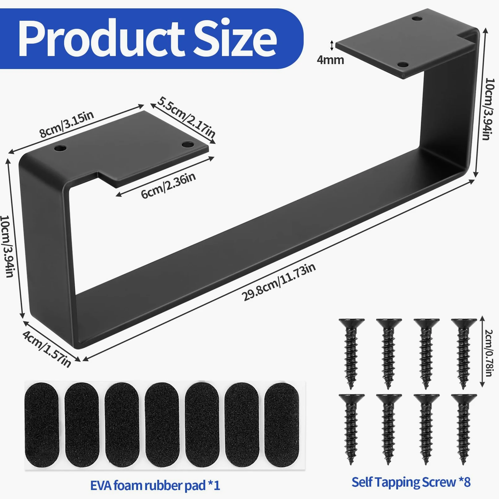 2 PzGambe per Tavolo (nero 30cm)