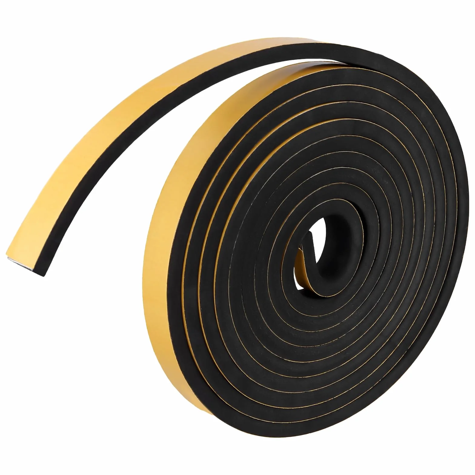 KEILEOHO 3 pezzi di gomma espansa autoadesiva 25 mm (L) x 10 mm (D) x 5 m (L), nastro sigillante autoadesivo nero, in schiuma per porte, finestre