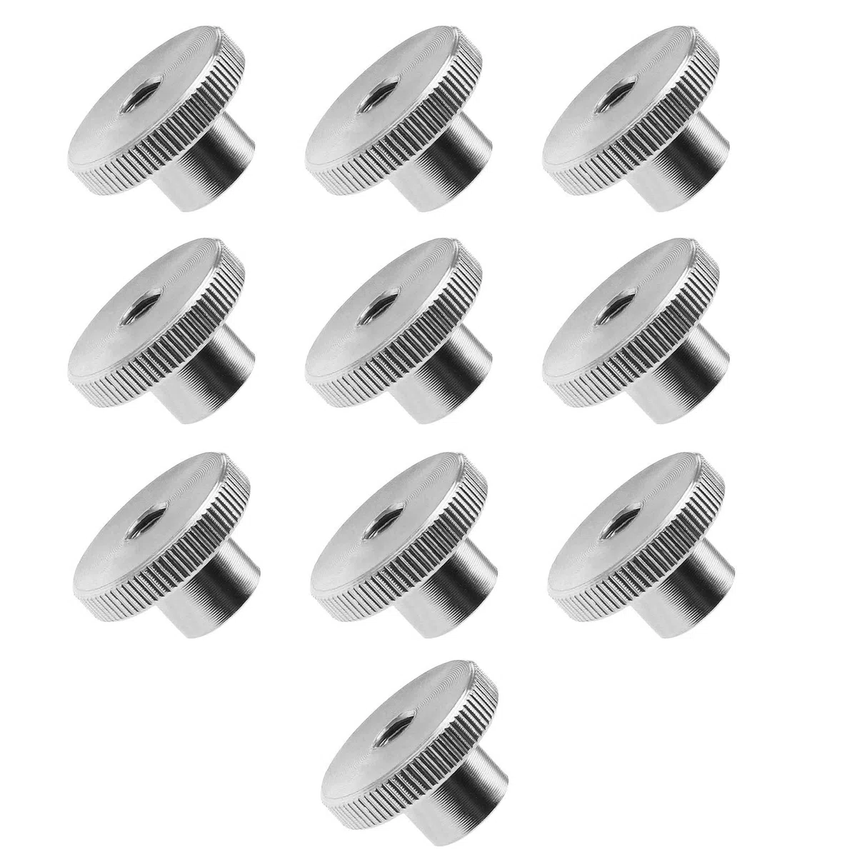 Create idea 10 PZ M6 Alta zigrinata Pollice Dadi Femminili Filettati 304 In Acciaio Inox Rotondo Manopola di Bloccaggio Dadi DIN 466