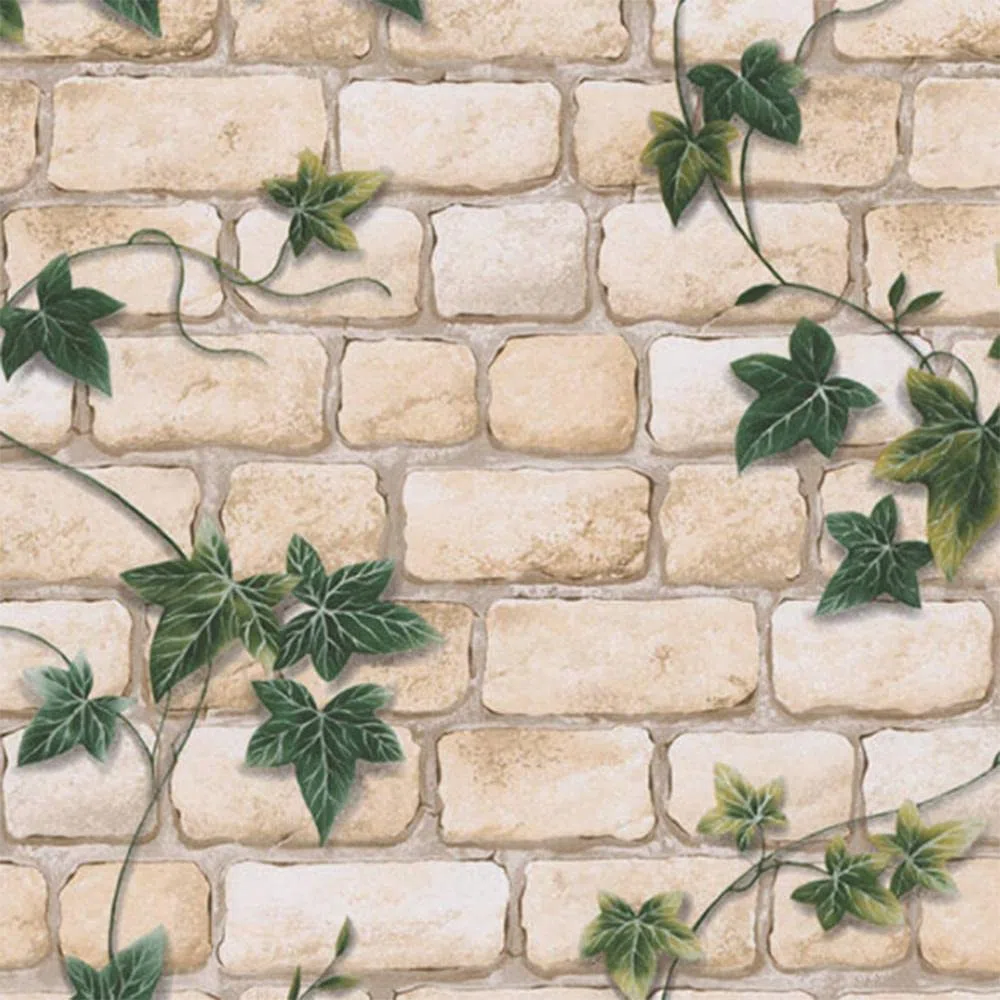 A.S. Création 9804-34 - Carta da parati Ivy effetto mattoni, colore: Bianco/Verde