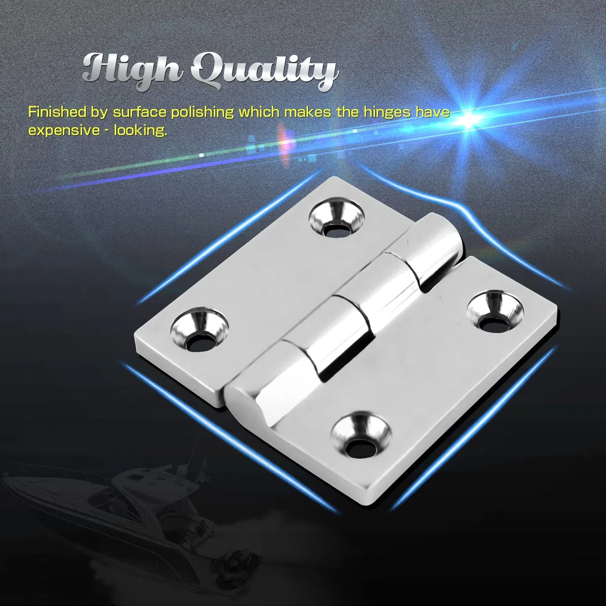 Cerniere per armadietto lucidate a specchio per cerniera per porte in acciaio inox per barche marine SUS316 50 mm x 50 mm 2pcs