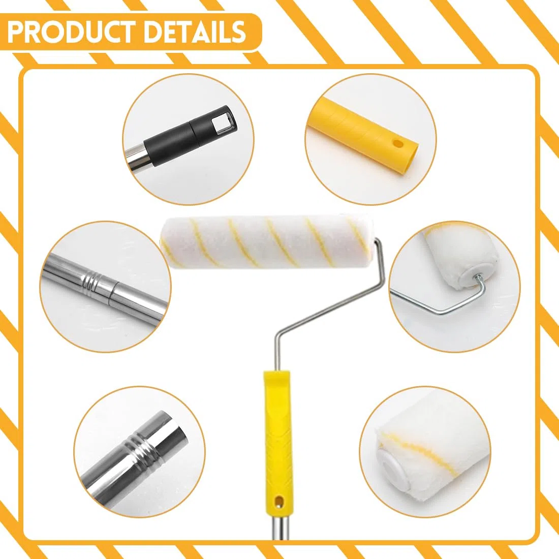 18 pezzi Rullo per Vernice Rulli per pittura Set, Rullo per Pittura Allungabile, Rullo per Vernice per Pittura Murali Set Professionale con Asta Telescopica 30-120 cm, er Pitture per Pareti e Facciate